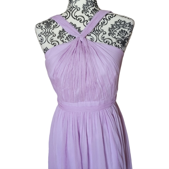 J. Crew Sinclair silk chiffon lavender halter dress size 4 - Picture 2 of 14